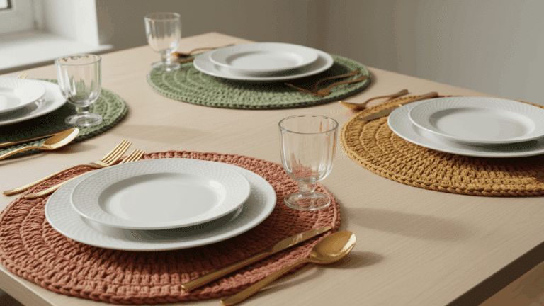 Transforme sua mesa com sousplats de crochê cheios de cor e charme!
