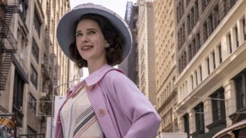 Personagem principal, Miriam “Midge” Maisel, interpretada por Rachel Brosnahan, em um dos visuais icônicos da série A Maravilhosa Sra. Maisel