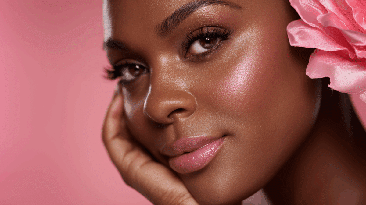 Mulher com pele bonita, viçosa e iluminada