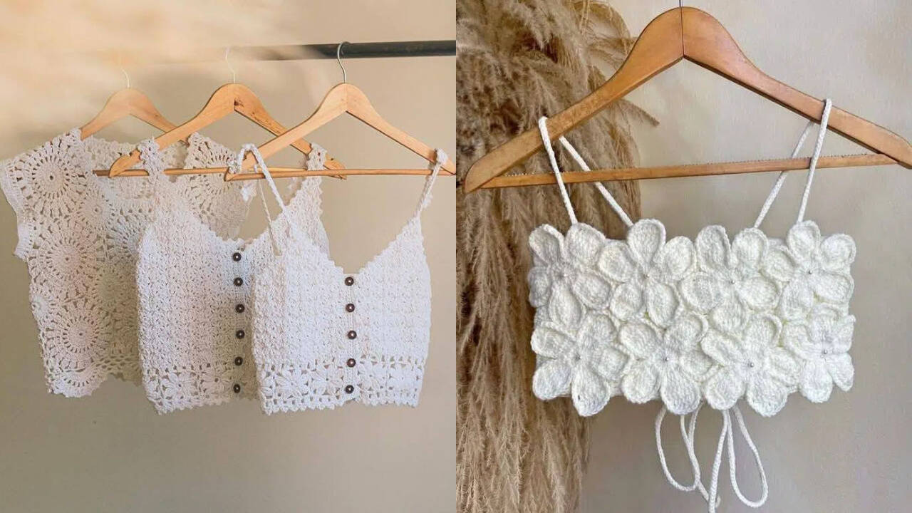 Croppeds de crochê modernos para looks jovens e cheios de estilo