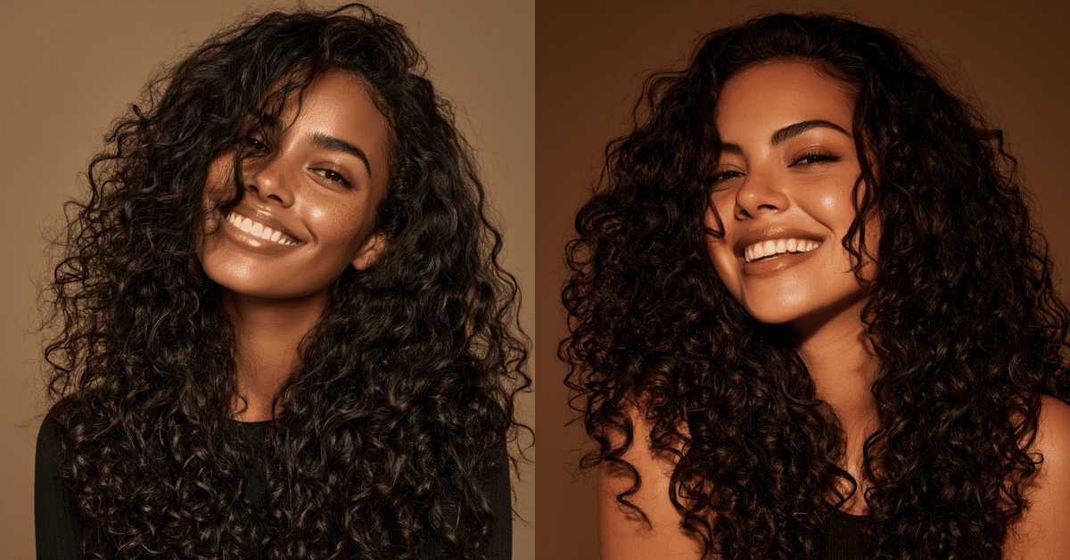 Mulher com cabelo cacheado