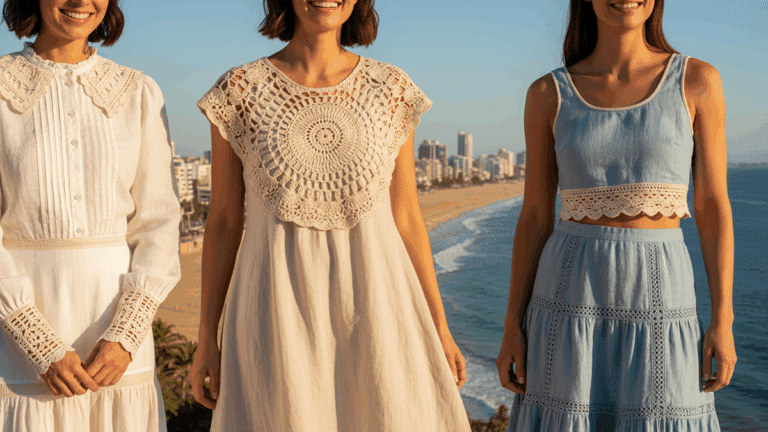 Roupas de crochê com tecido: combinações lindas, modernas e fáceis de fazer