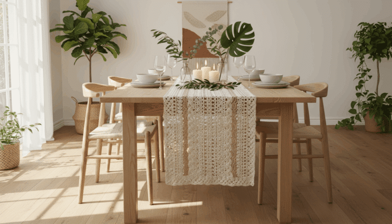15 Caminhos de mesa em crochê que elevam a sua decoração!
