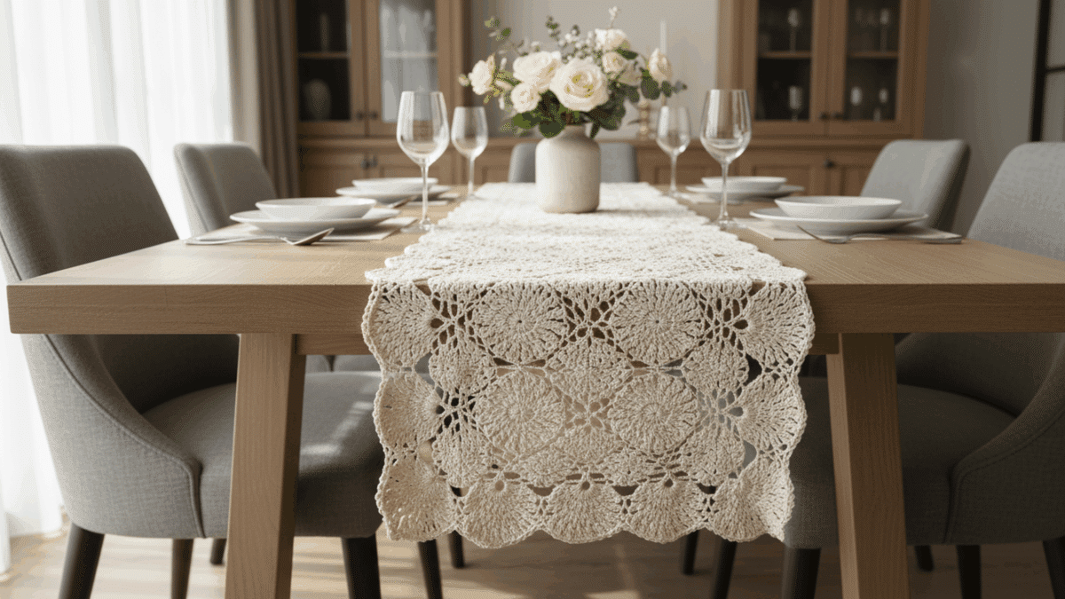 caminhos de mesa em crochê