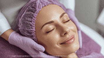Paciente relaxada durante atendimento dermatológico voltado à renovação da pele com procedimento focado na bioestimulação de colágeno
