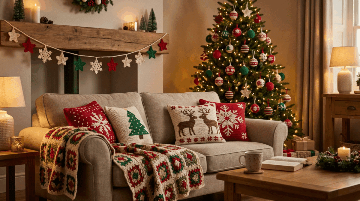 Sala de Estar Natal Crochê