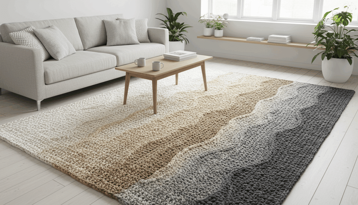 Tapete crochê degradê