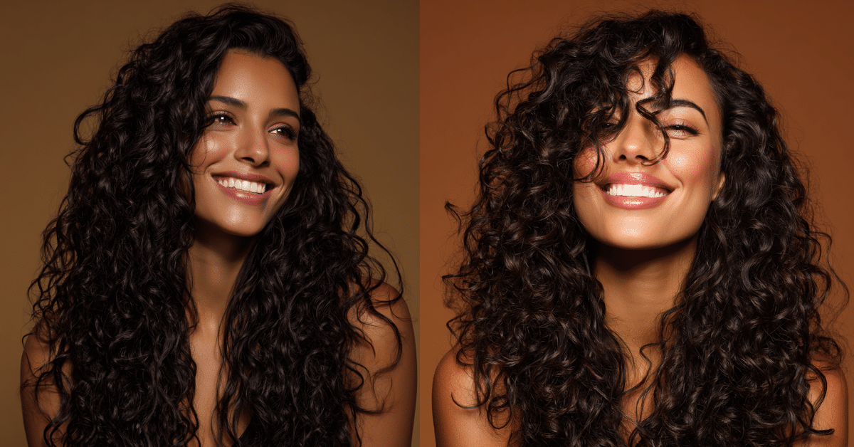 Mulheres com cabelos cacheados