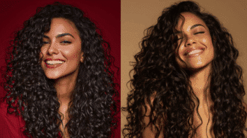 Mulher com cabelos cacheados