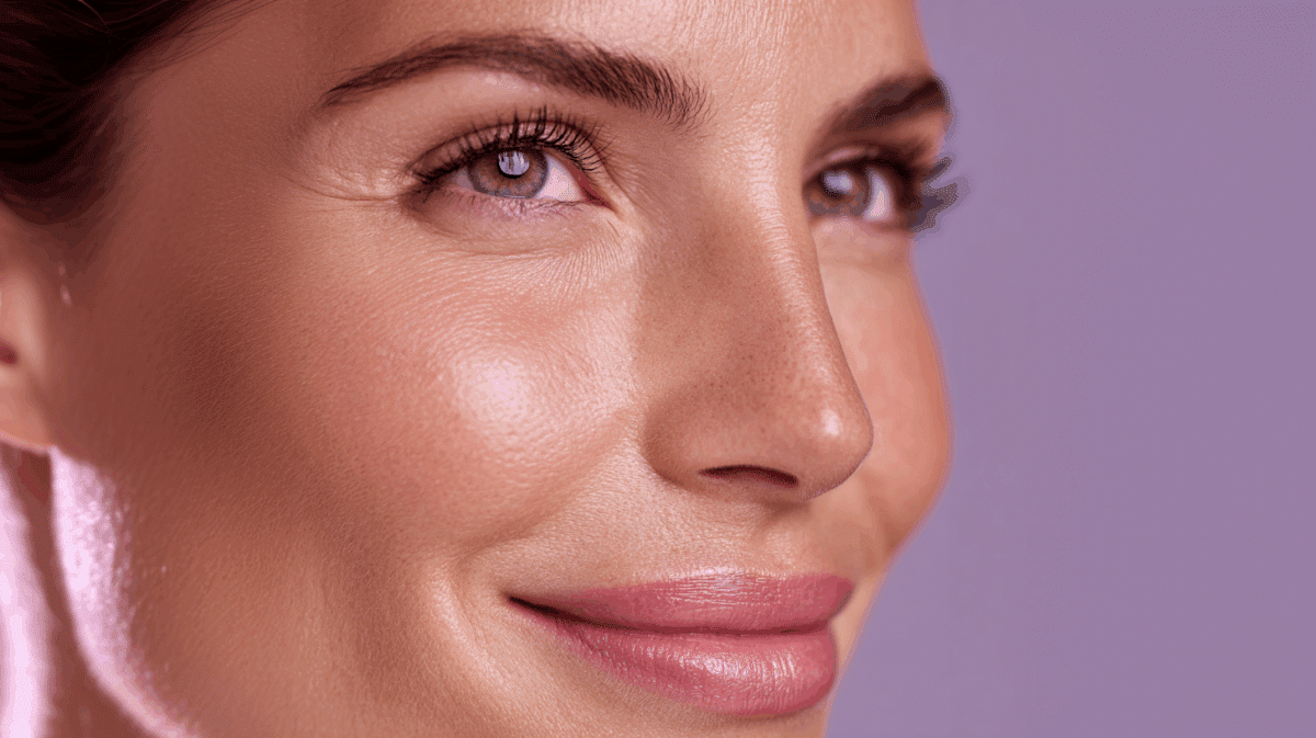 Mulher com pele hidratada apresentando viço