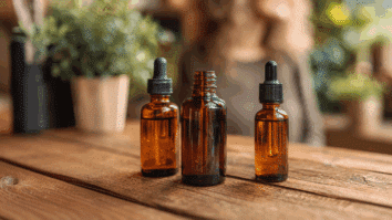 Imagem de 3 frascos de óleos capilares