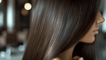 Mulher com cabelos lisos