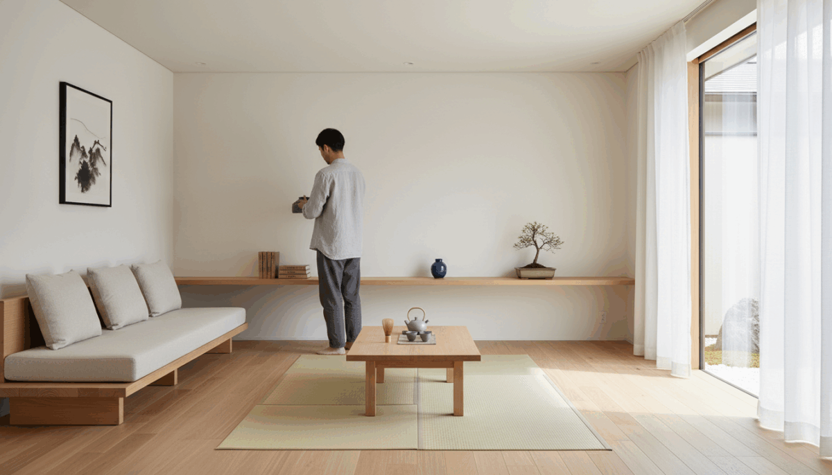 sala_japonesa_minimalista_pessoa_organizando_prateleira