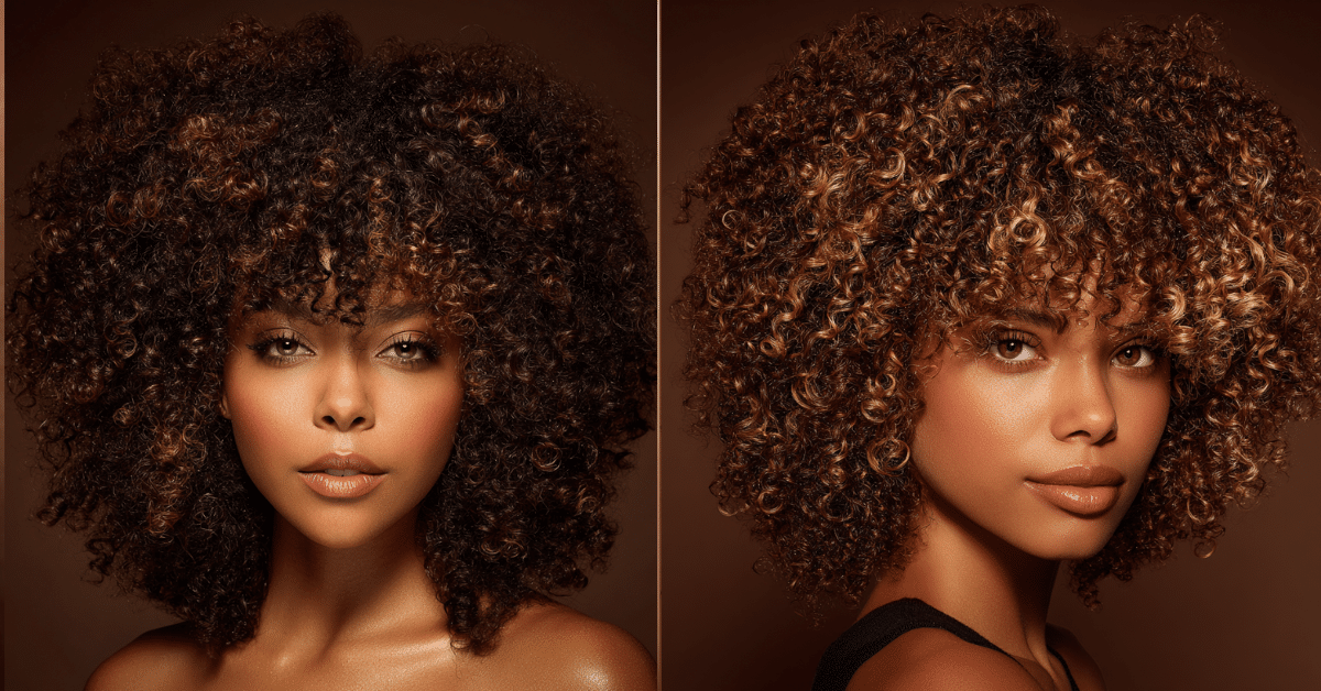Mulher com cabelos crespos