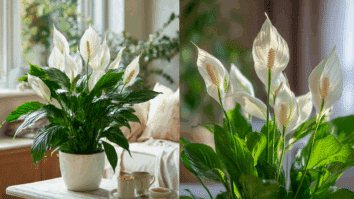 Imagem do Lírio-da-paz posicionado em local e condições ideais para um florescimento robusto