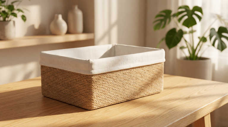 Não descarte as caixas de papelão: cestos organizadores “estilo boho” saem com corda de sisal