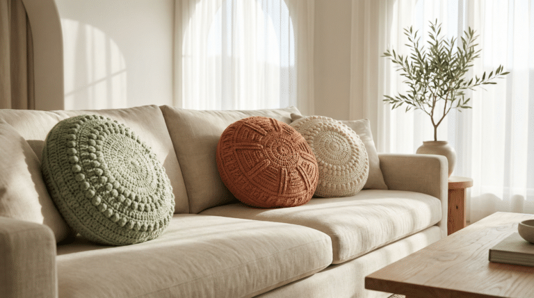 Almofadas de crochê redondas: tendências e dicas de decoração