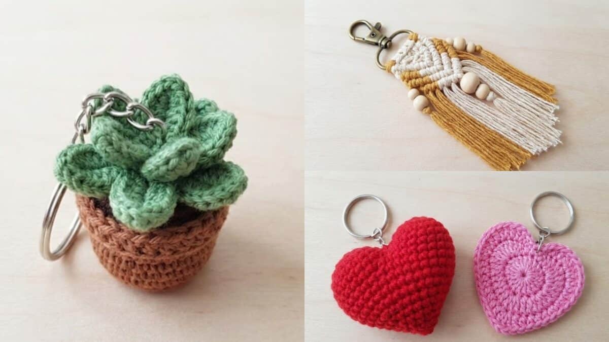 Chaveiros de crochê para fazer em casa