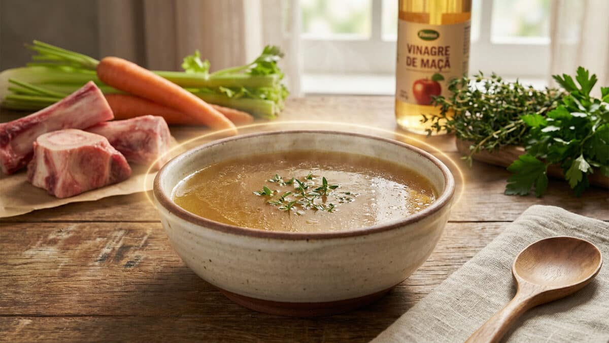 Colágeno caseiro, caldo de ossos