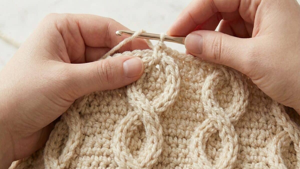 Crochetando manta artesanal