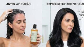 Aplicação de Shampoo caseiro para hidratar