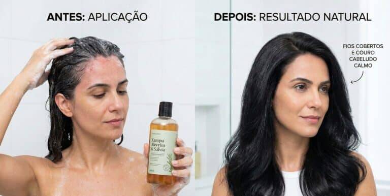 Aplicação de Shampoo caseiro para hidratar