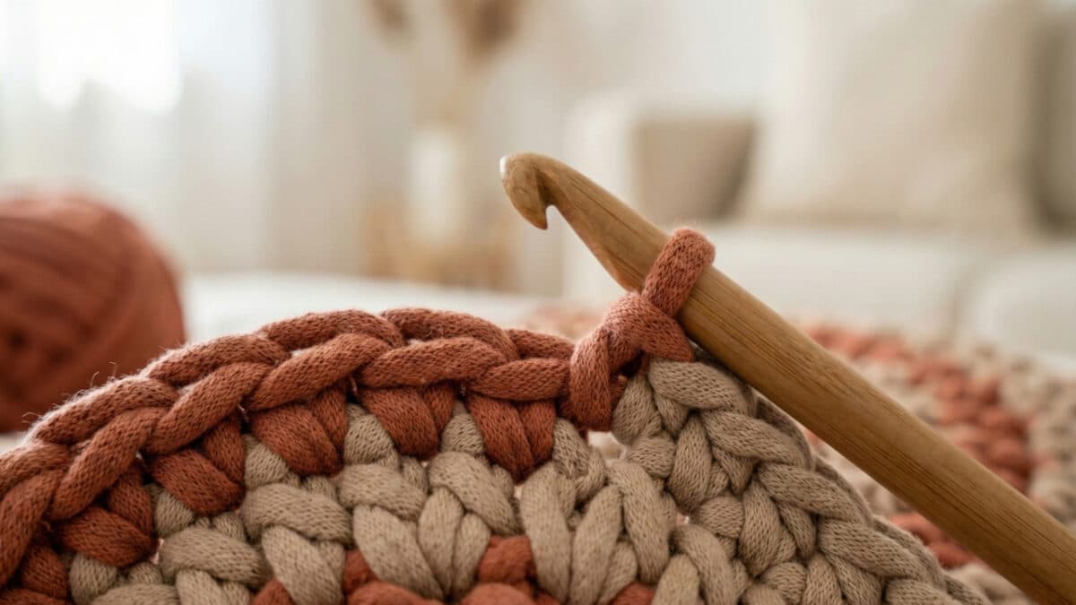 Agulha de crochê em ponto