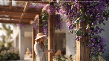 Mulher colhendo maracujá-roxo no seu quintal