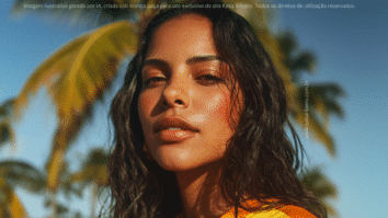 Mulher com maquiagem inspirada na tendencia Sun-kissed