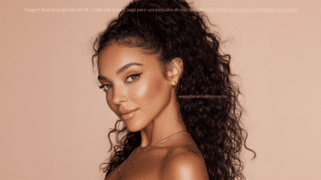 Mulher com cabelos cacheados