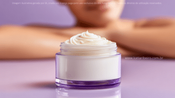 Imagem de um pote de creme antissinais genérico apenas para ilustração com uma mulher atras dele
