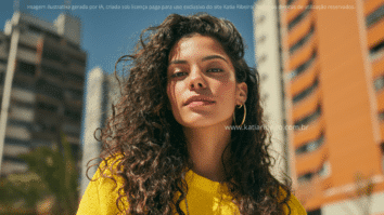 Mulher com cabelos cacheados