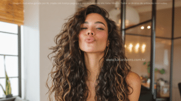 Mulher com cabelos cacheados / ondulados