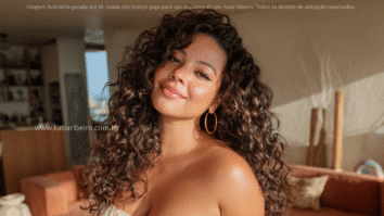 Mulher com cabelos cacheados