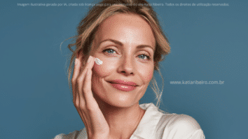 Mulher com creme aplicado sobre o rosto