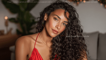 Mulher com cabelos cacheados