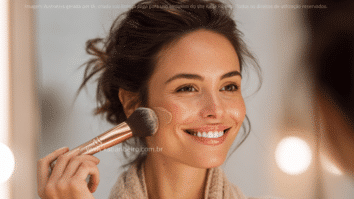 Mulher aplicando aplicando técnica usada para ajudar no controle da oleosidade e aumentar a durabilidade da maquiagem