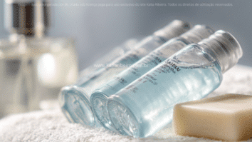 Imagem de garrafas de body splash genéricas sobre uma toalha