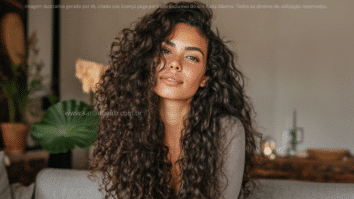 Mulher com cabelos cacheados
