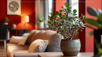 Planta Jade na entrada de uma casa