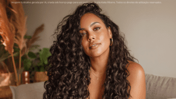 Mulher com cabelos cacheados