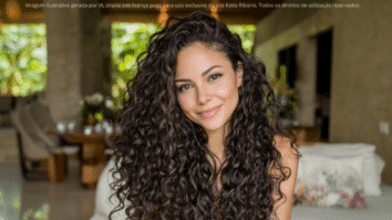 Mulher com cabelos cacheados