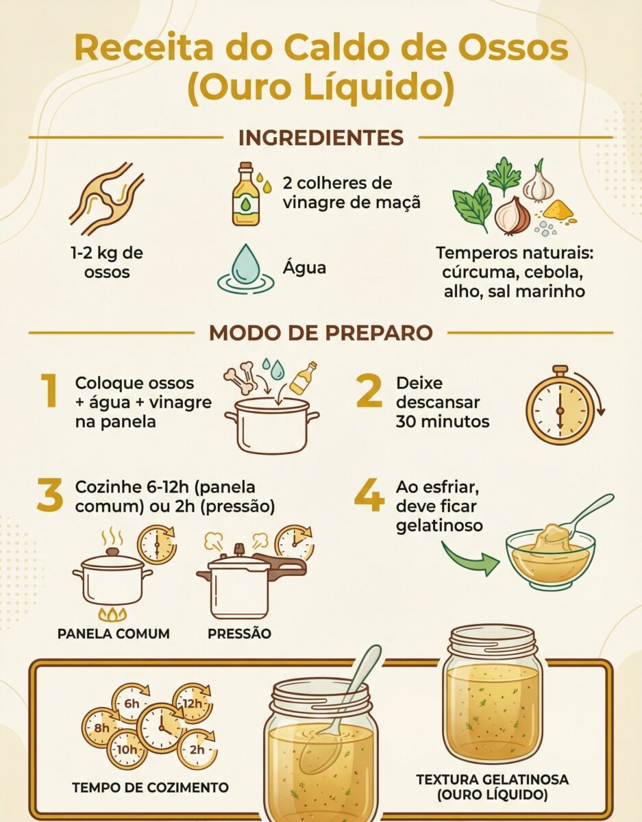 Infográfico receita caldo de ossos