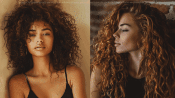 Mulheres com cabelos cacheados, exibindo volume e definição nos cachos