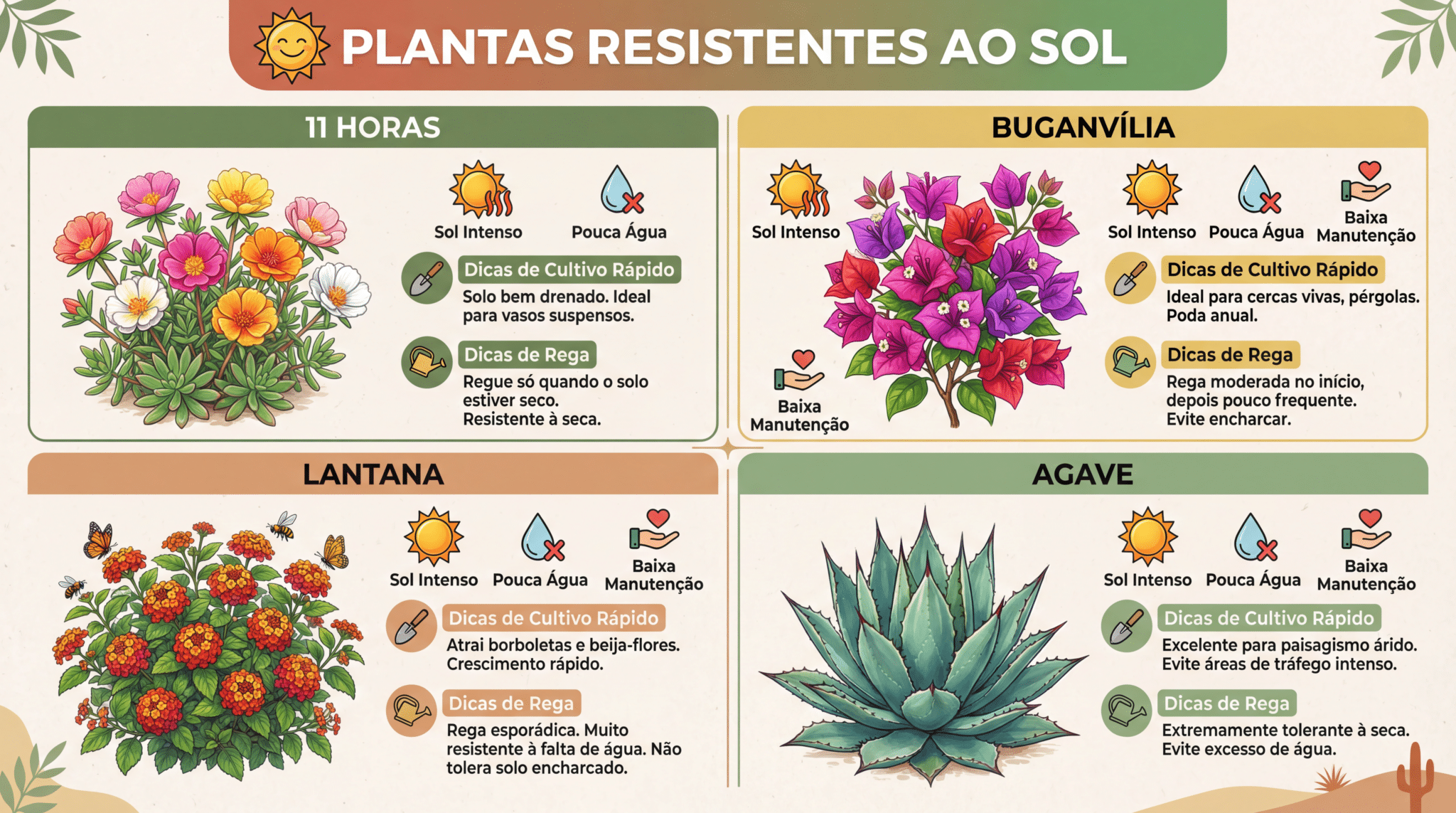 4 Plantas Resistentes ao Sol que Gastam Pouca Água