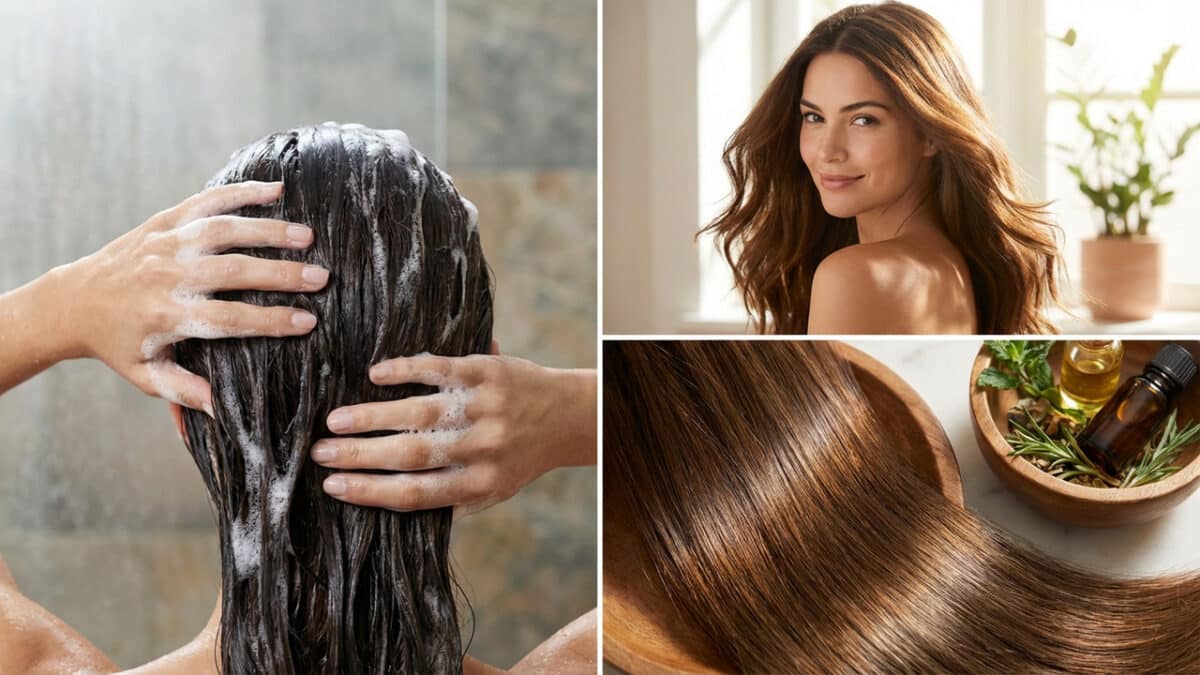 Aplicação do Shampoo Natural no Cabelo