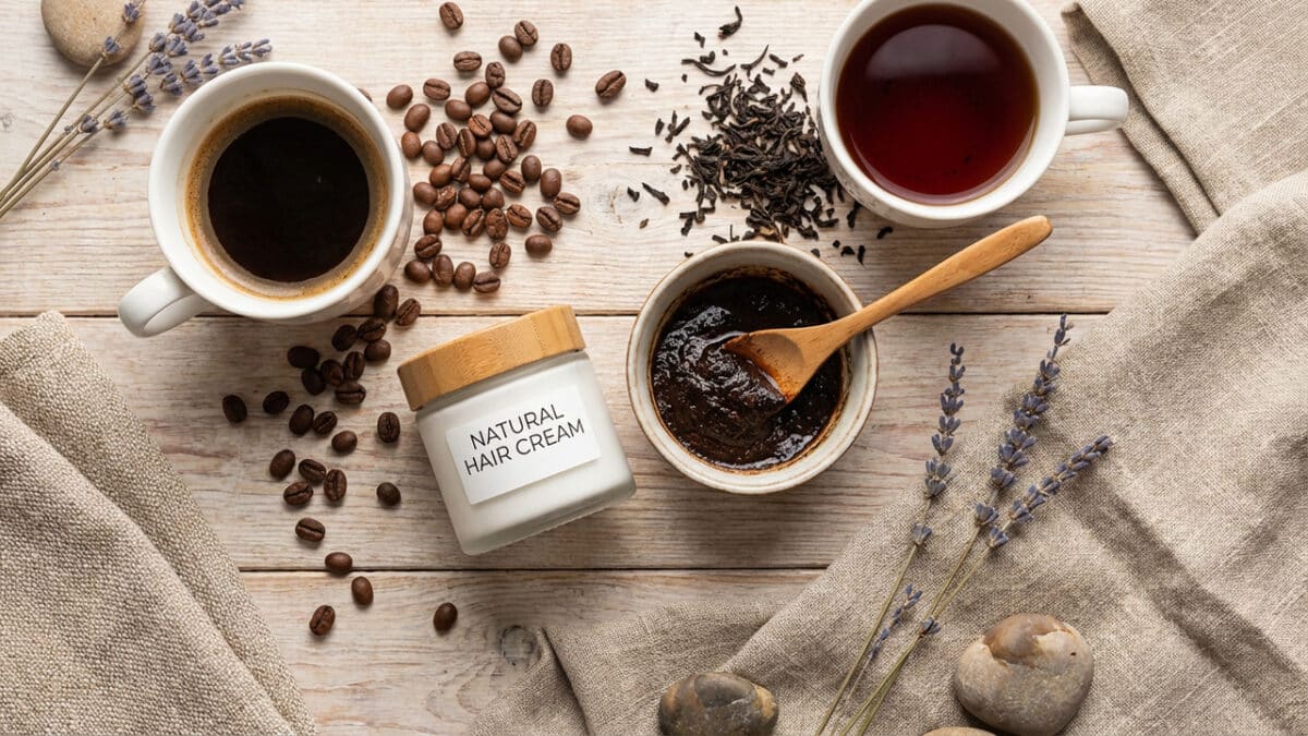 Café e chá preto tonalizante natural