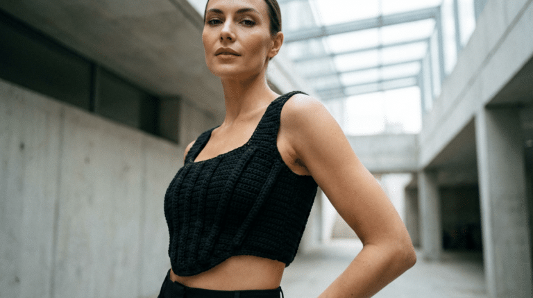 Cropped de crochê estilo corset: a tendência que valoriza a silhueta