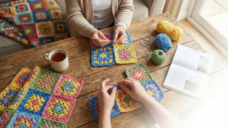 Fazendo os primeiros squares de crochê