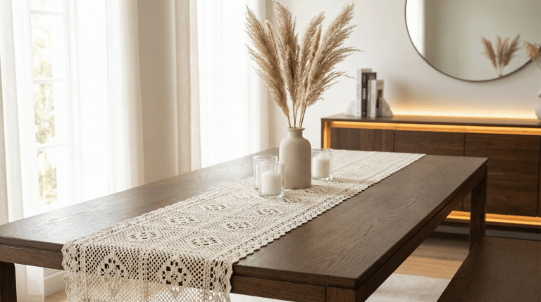 14 caminhos de mesa em crochê com gráficos: a sofisticação do artesanato